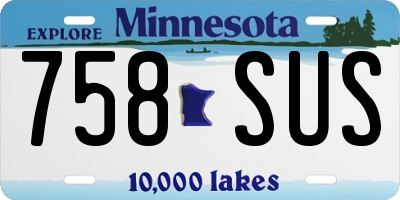 MN license plate 758SUS