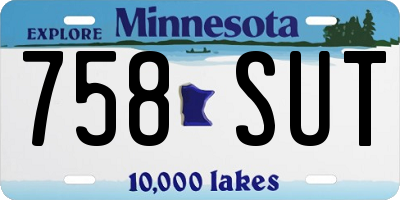 MN license plate 758SUT