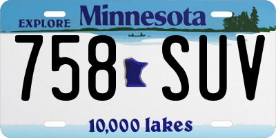 MN license plate 758SUV