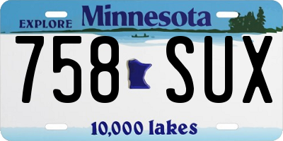 MN license plate 758SUX