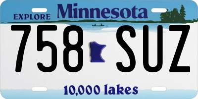 MN license plate 758SUZ