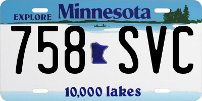 MN license plate 758SVC