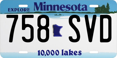 MN license plate 758SVD