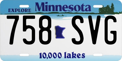MN license plate 758SVG