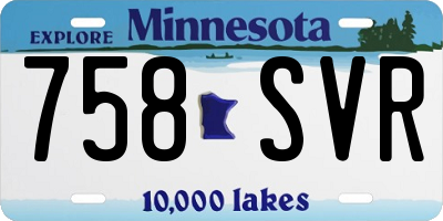 MN license plate 758SVR