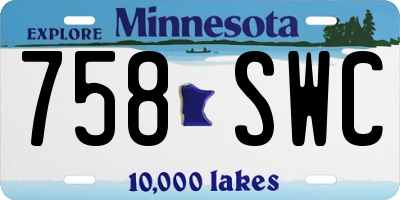 MN license plate 758SWC
