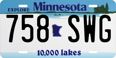 MN license plate 758SWG
