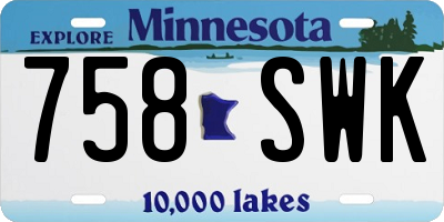 MN license plate 758SWK