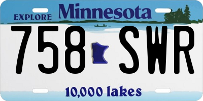 MN license plate 758SWR