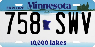 MN license plate 758SWV