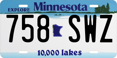 MN license plate 758SWZ