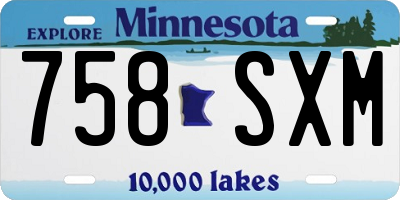 MN license plate 758SXM