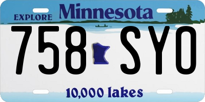 MN license plate 758SYO