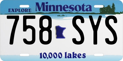 MN license plate 758SYS