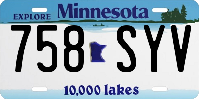 MN license plate 758SYV