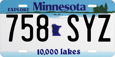 MN license plate 758SYZ