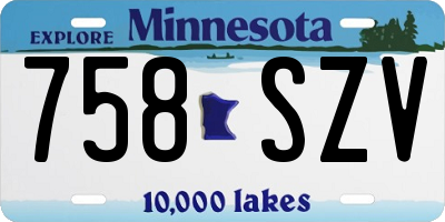 MN license plate 758SZV