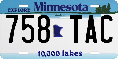 MN license plate 758TAC