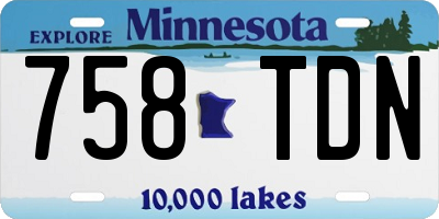 MN license plate 758TDN