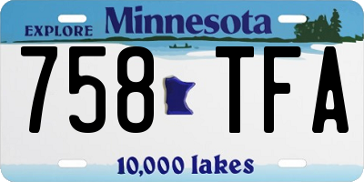 MN license plate 758TFA