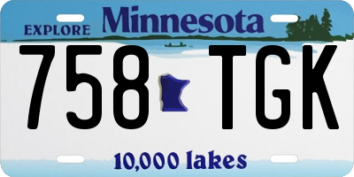 MN license plate 758TGK