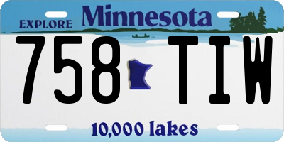 MN license plate 758TIW