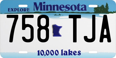 MN license plate 758TJA