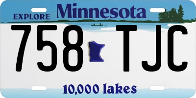 MN license plate 758TJC