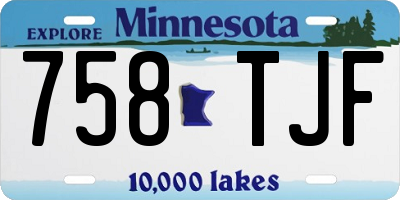MN license plate 758TJF