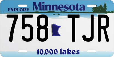 MN license plate 758TJR