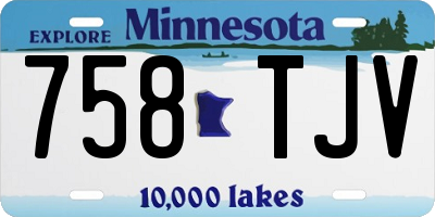 MN license plate 758TJV