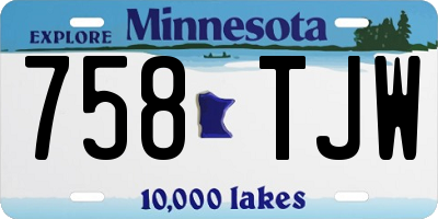MN license plate 758TJW