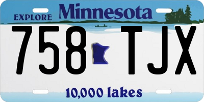 MN license plate 758TJX