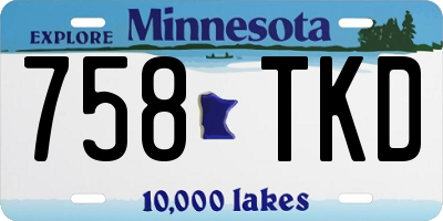 MN license plate 758TKD