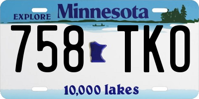 MN license plate 758TKO
