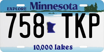 MN license plate 758TKP