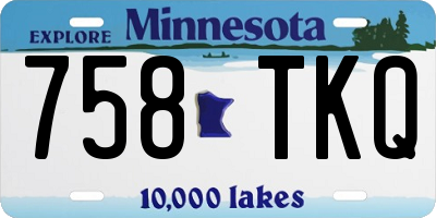 MN license plate 758TKQ