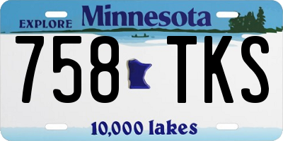 MN license plate 758TKS