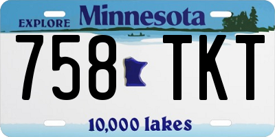 MN license plate 758TKT