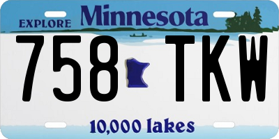 MN license plate 758TKW
