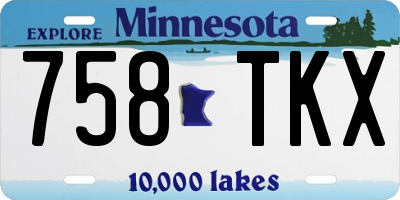 MN license plate 758TKX