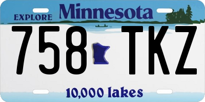 MN license plate 758TKZ