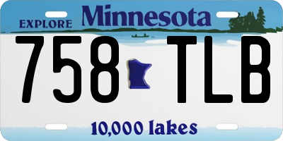MN license plate 758TLB