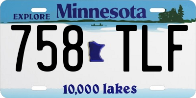 MN license plate 758TLF