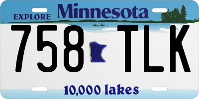 MN license plate 758TLK