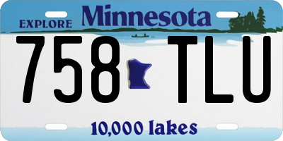 MN license plate 758TLU