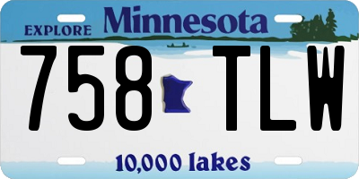 MN license plate 758TLW
