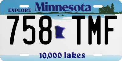 MN license plate 758TMF