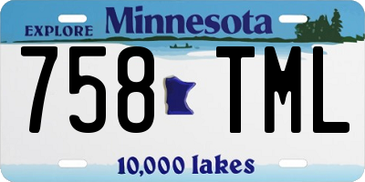 MN license plate 758TML