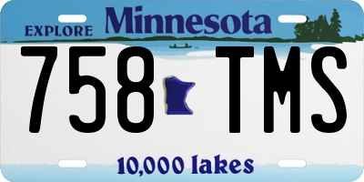 MN license plate 758TMS